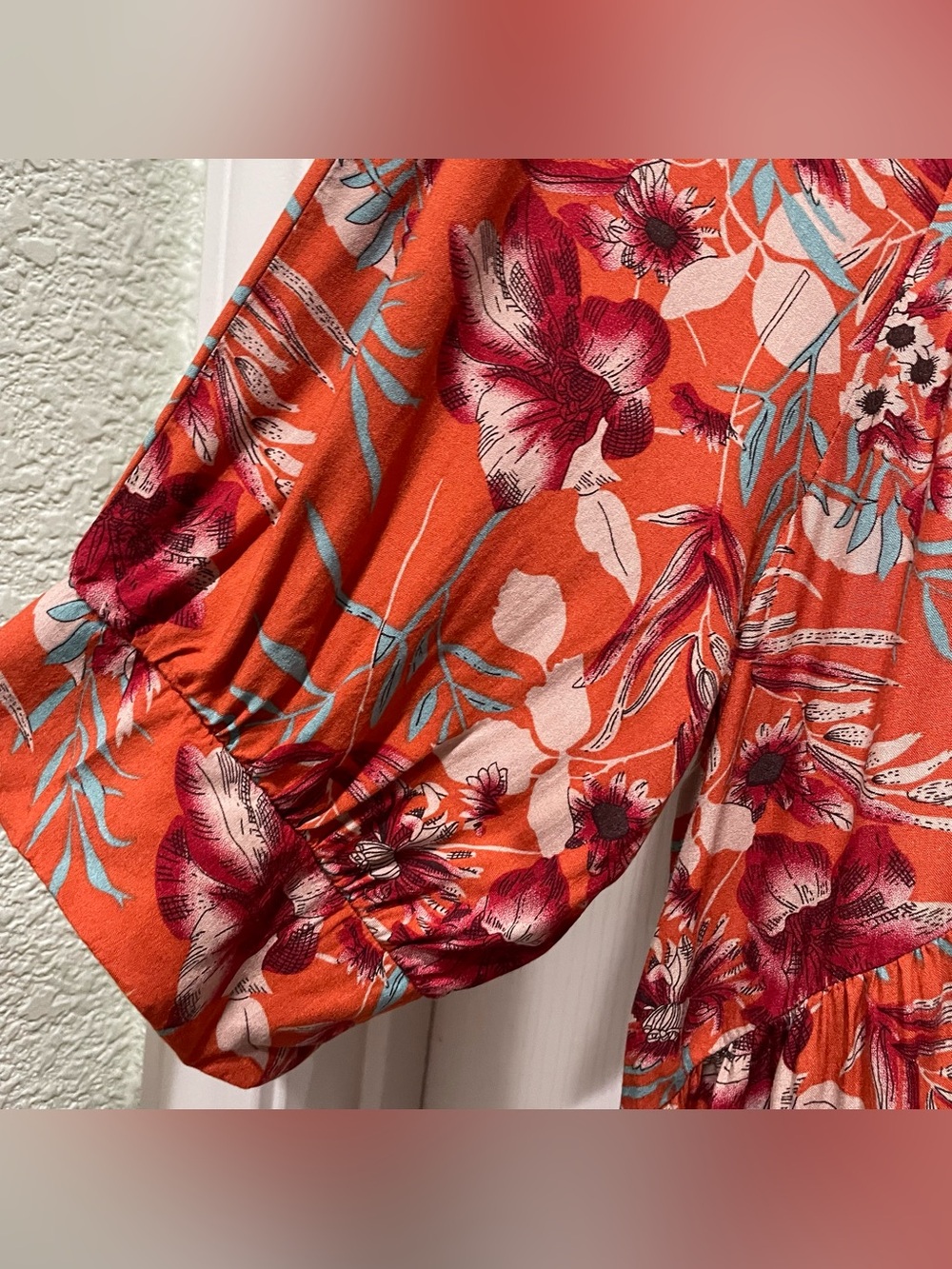 Lot 2 Natural Life Midi Dresses - Turquoise Mix & Orange Tropical Floral Boho L - Picture 4 of 16